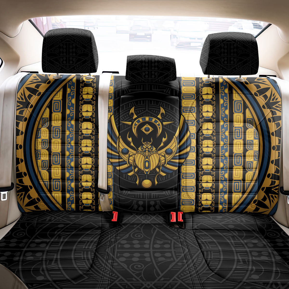 Egypt The Scarab Beetle Back Car Seat Cover Winged Solar Amulet Symbol