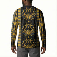 Egypt The Scarab Beetle Button Sweatshirt Winged Solar Amulet Symbol