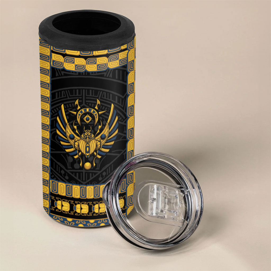 Egypt The Scarab Beetle 4 in 1 Can Cooler Tumbler Winged Solar Amulet Symbol