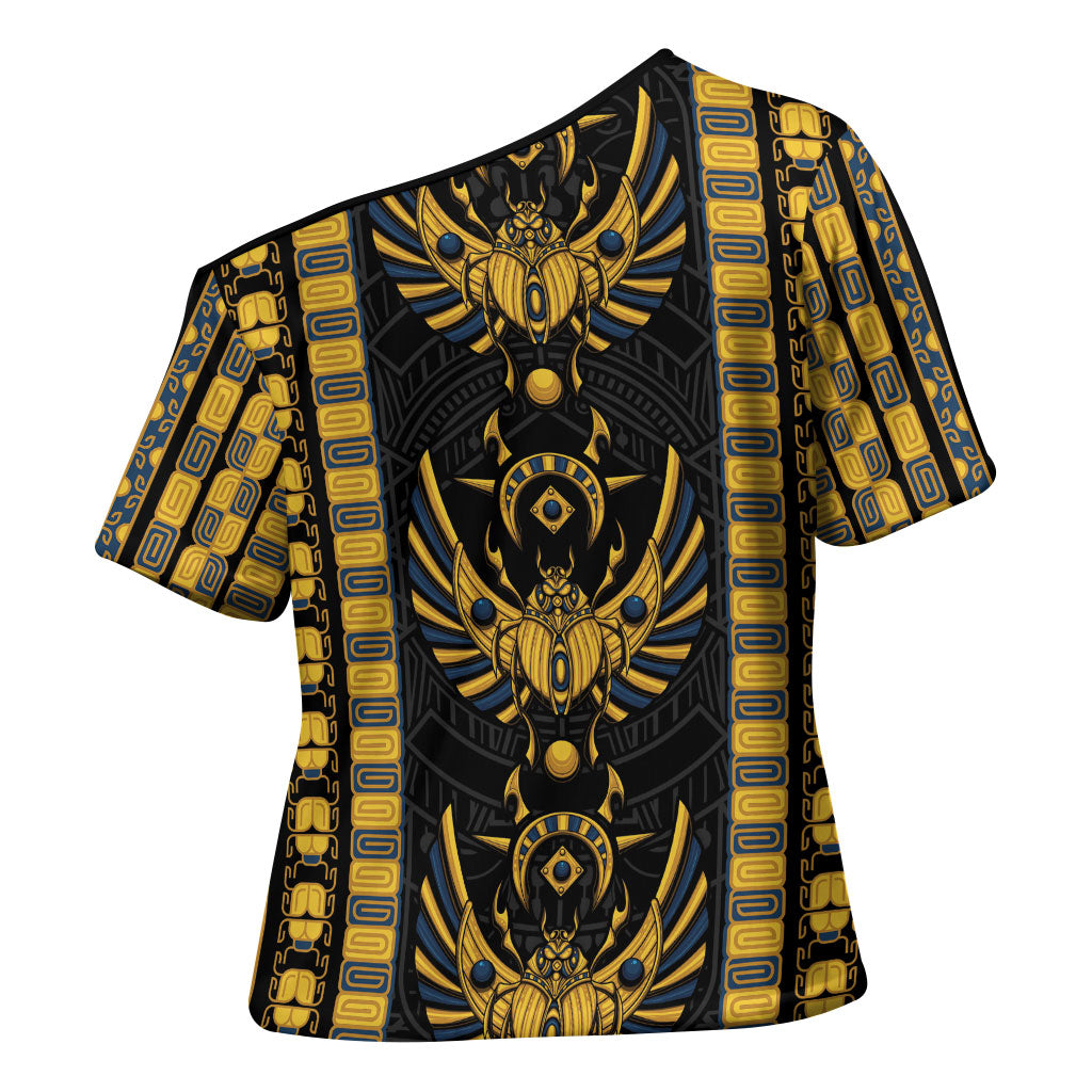 Egypt The Scarab Beetle Cross Shoulder Shirt Winged Solar Amulet Symbol