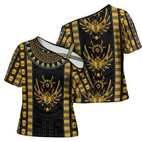 Egypt The Scarab Beetle Cross Shoulder Shirt Winged Solar Amulet Symbol