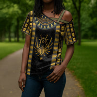 Egypt The Scarab Beetle Cross Shoulder Shirt Winged Solar Amulet Symbol