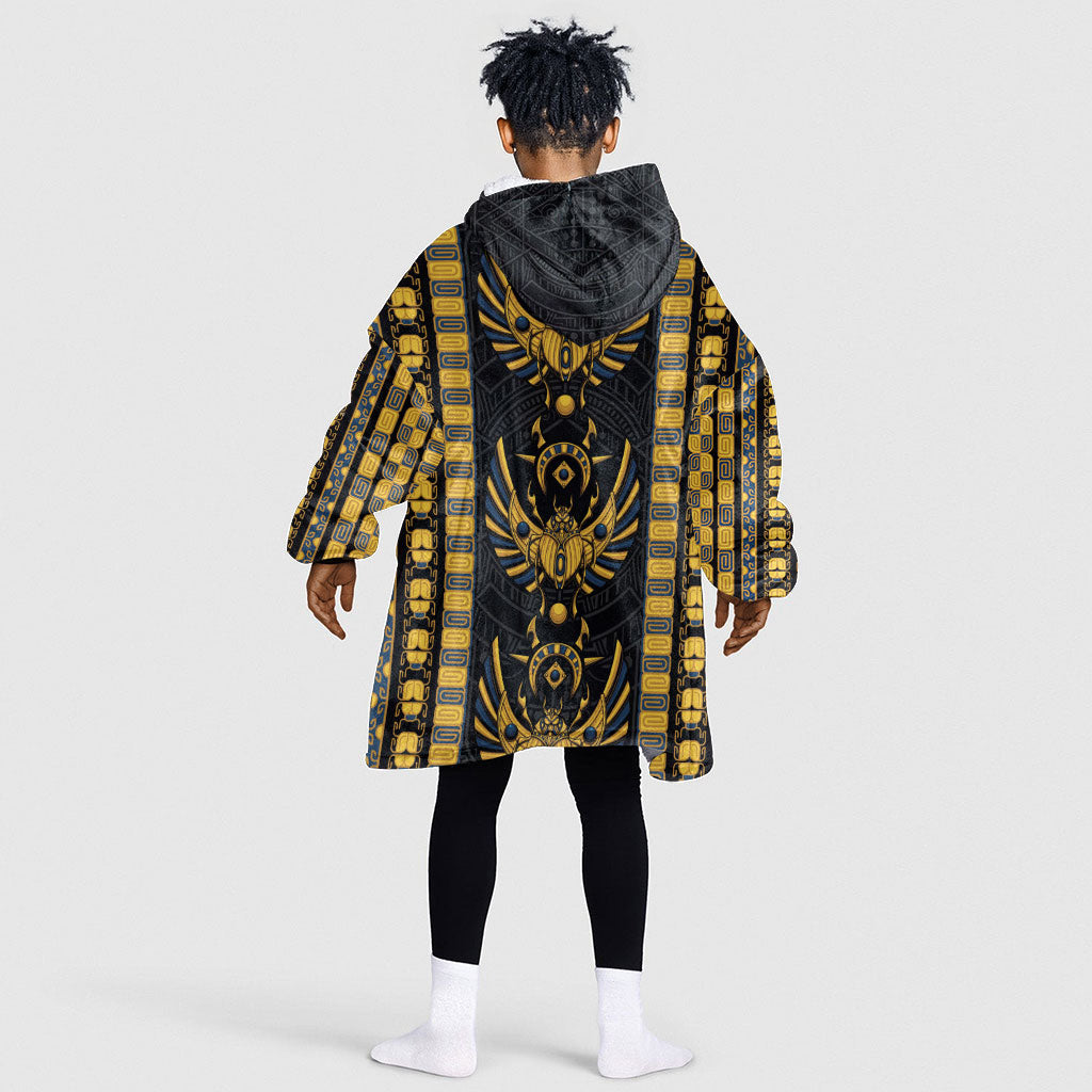 Egypt The Scarab Beetle Kid Wearable Blanket Hoodie Winged Solar Amulet Symbol