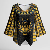 Egypt The Scarab Beetle Kimono Sleeve Blouse Winged Solar Amulet Symbol