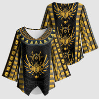 Egypt The Scarab Beetle Kimono Sleeve Blouse Winged Solar Amulet Symbol