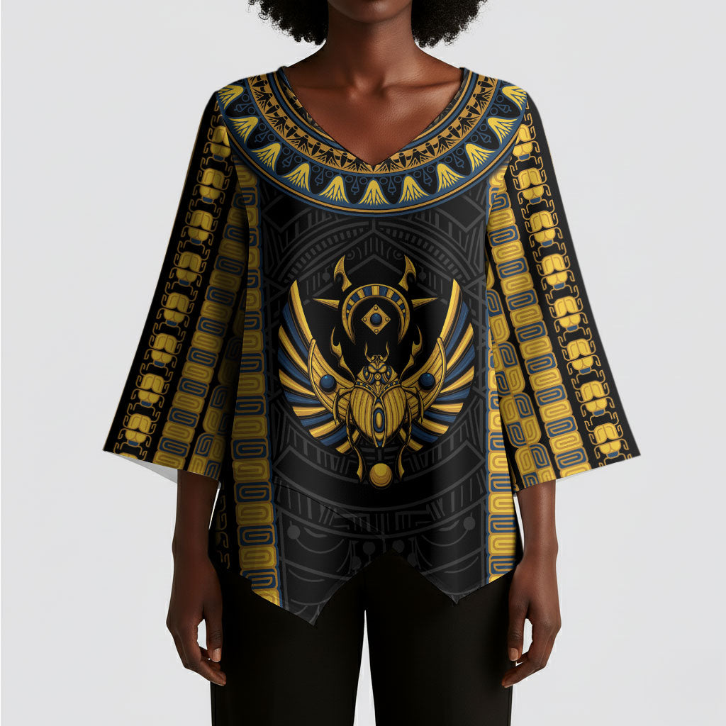 Egypt The Scarab Beetle Kimono Sleeve Blouse Winged Solar Amulet Symbol