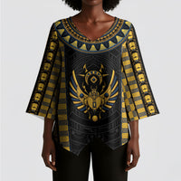 Egypt The Scarab Beetle Kimono Sleeve Blouse Winged Solar Amulet Symbol