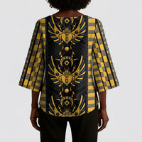Egypt The Scarab Beetle Kimono Sleeve Blouse Winged Solar Amulet Symbol