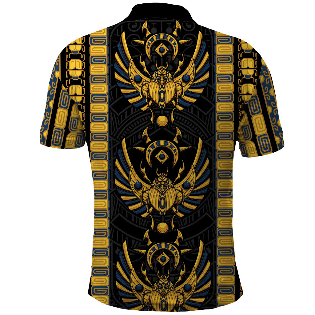 Egypt The Scarab Beetle Polo Shirt Winged Solar Amulet Symbol