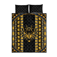 Egypt The Scarab Beetle Quilt Bed Set Winged Solar Amulet Symbol