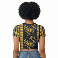 Egypt The Scarab Beetle Raglan Cropped T shirt Winged Solar Amulet Symbol