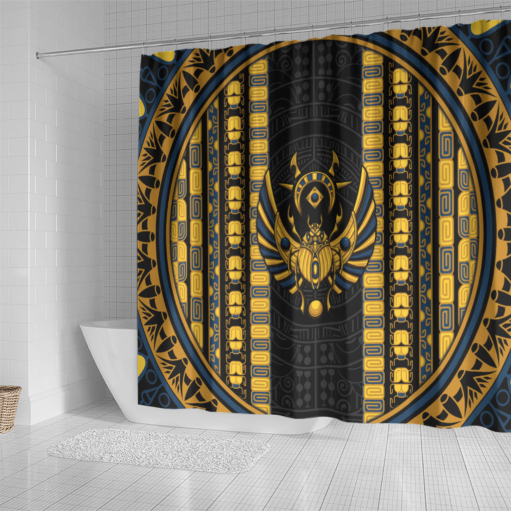 Egypt The Scarab Beetle Shower Curtain Winged Solar Amulet Symbol
