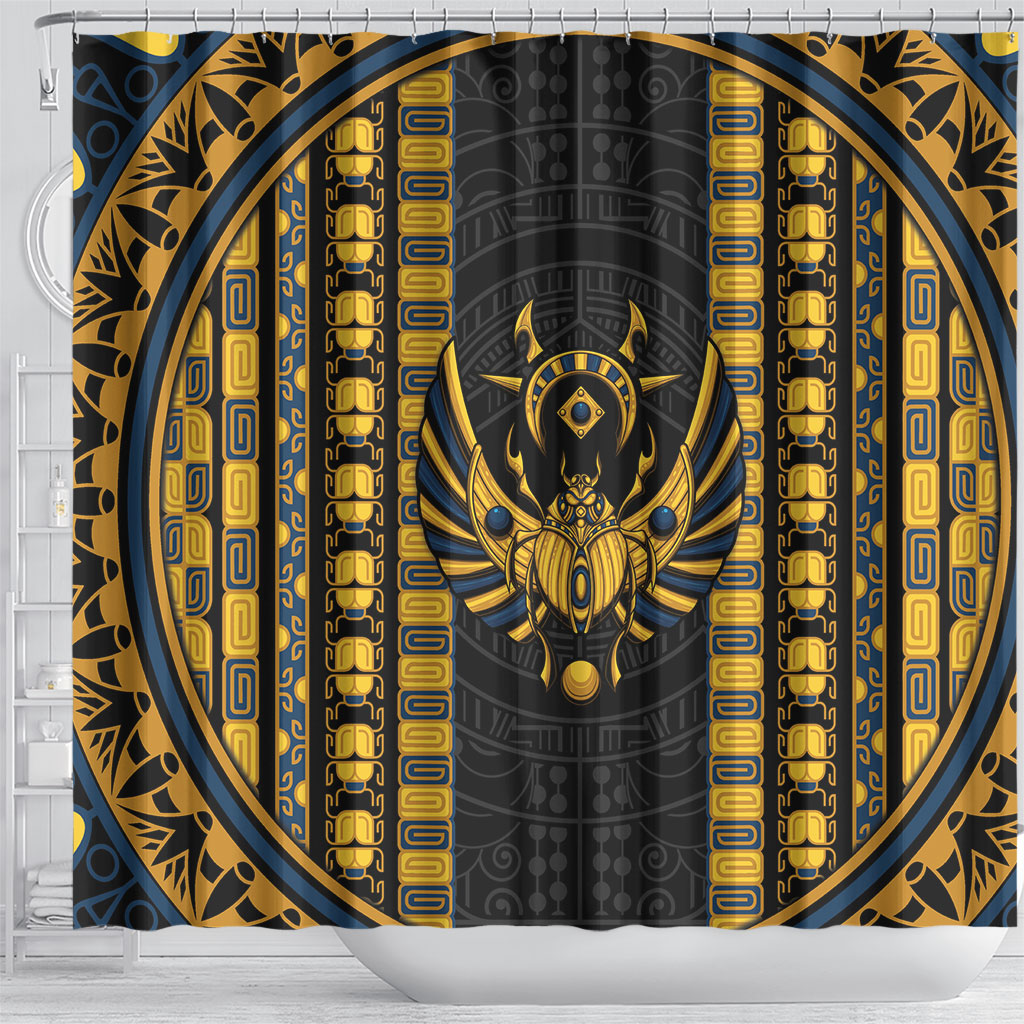 Egypt The Scarab Beetle Shower Curtain Winged Solar Amulet Symbol