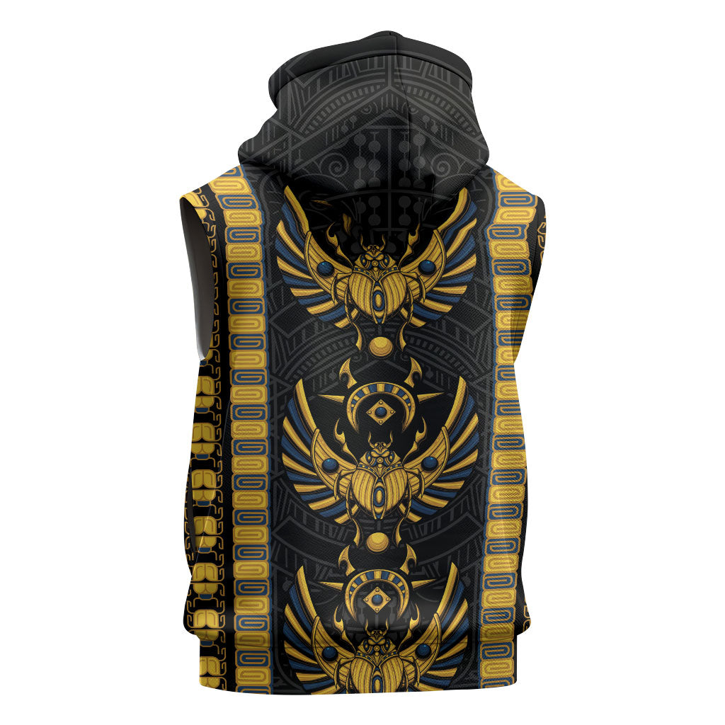 Egypt The Scarab Beetle Sleeveless Hoodie Winged Solar Amulet Symbol