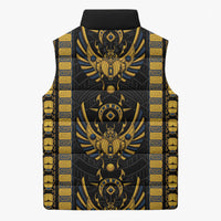 Egypt The Scarab Beetle Sleeveless Puffer Jacket Winged Solar Amulet Symbol