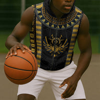 Egypt The Scarab Beetle Sleeveless Zip Hoodie Winged Solar Amulet Symbol