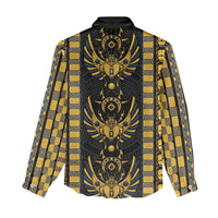 Egypt The Scarab Beetle Women Casual Shirt Winged Solar Amulet Symbol