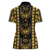 Egypt The Scarab Beetle Women Polo Shirt Winged Solar Amulet Symbol