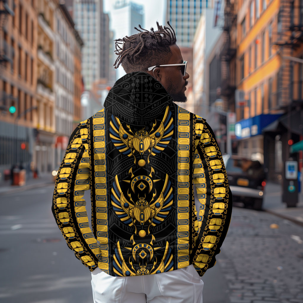 Egypt The Scarab Beetle Zip Hoodie Winged Solar Amulet Symbol
