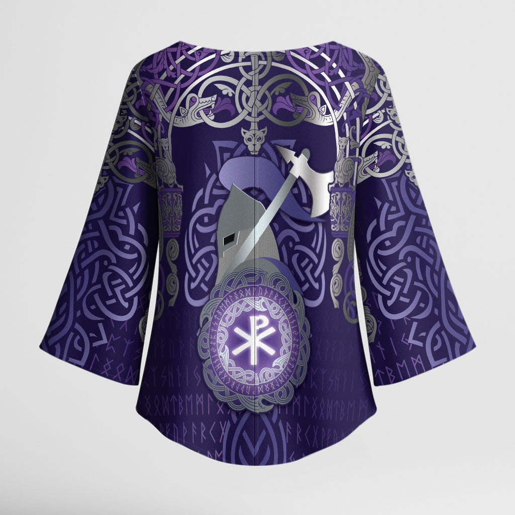 Vikings The Varangian Guard Kimono Sleeve Blouse Ancient Chi Rho Symbols