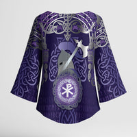 Vikings The Varangian Guard Kimono Sleeve Blouse Ancient Chi Rho Symbols