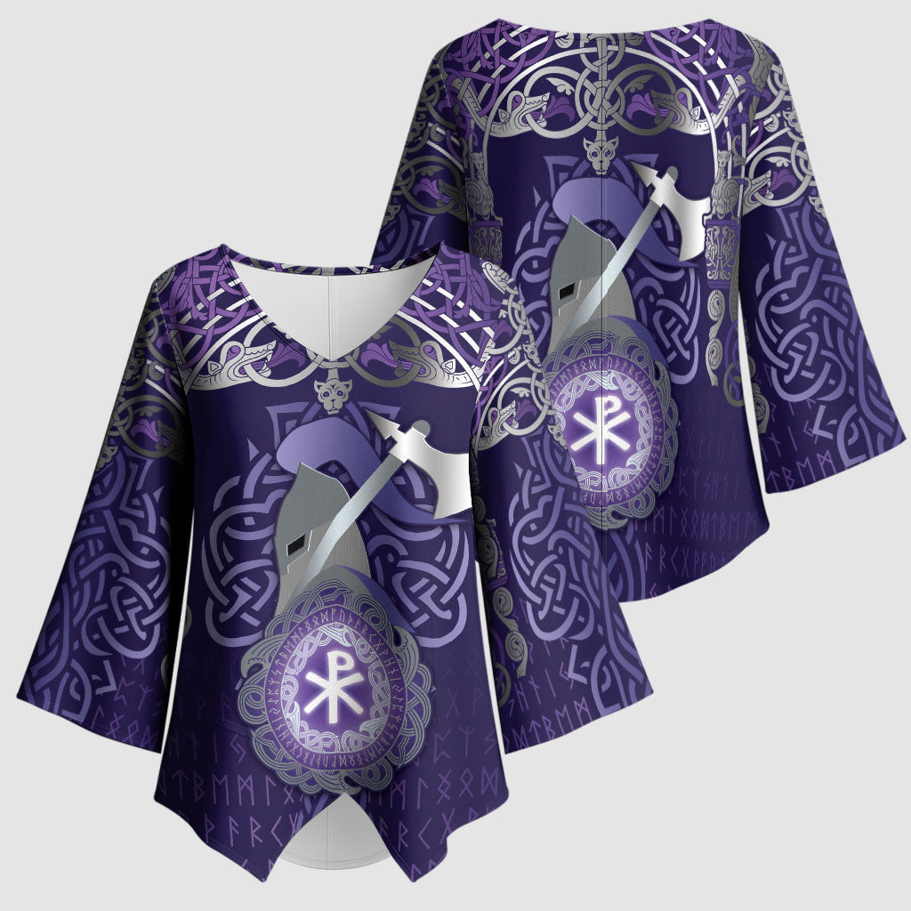 Vikings The Varangian Guard Kimono Sleeve Blouse Ancient Chi Rho Symbols