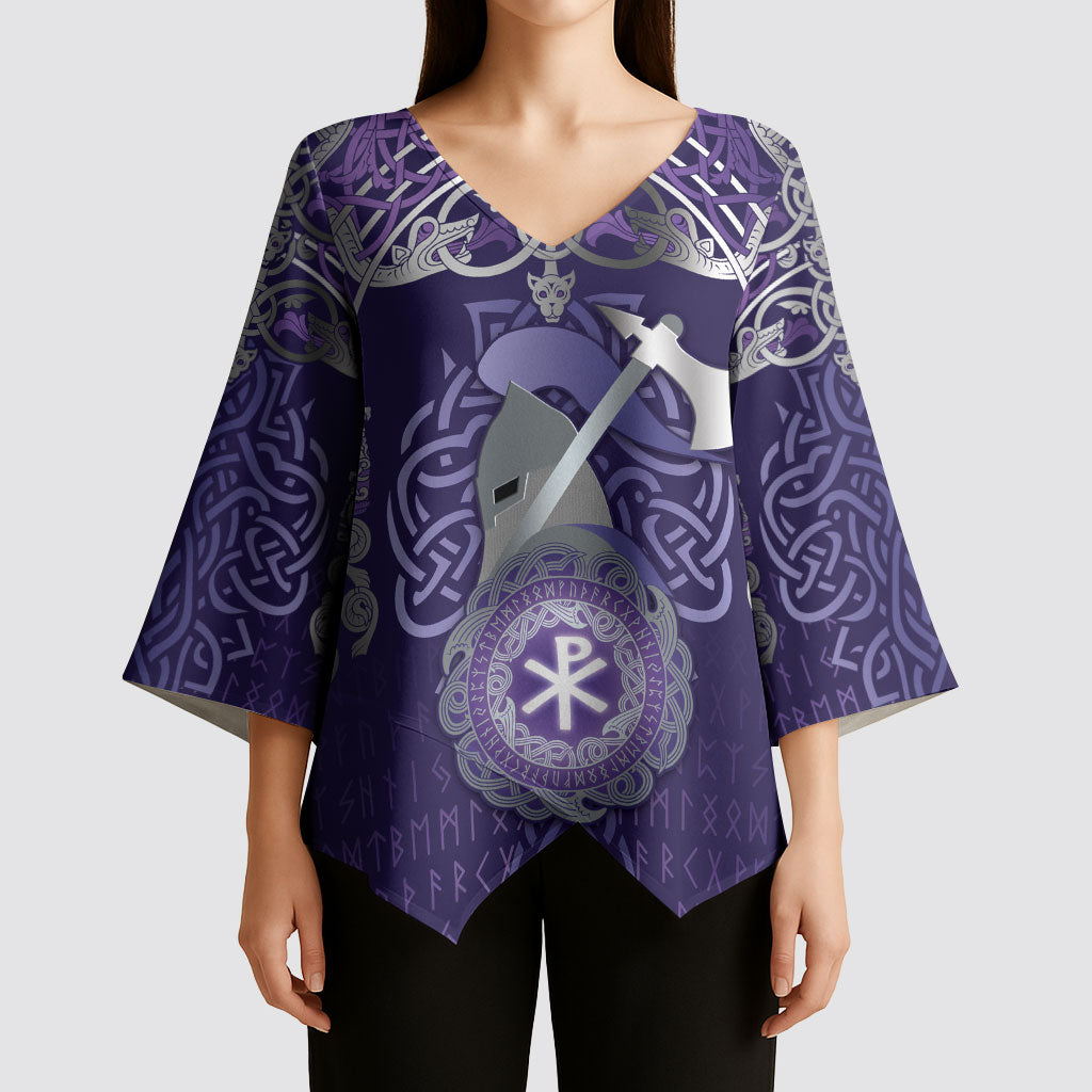 Vikings The Varangian Guard Kimono Sleeve Blouse Ancient Chi Rho Symbols