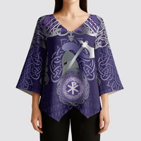 Vikings The Varangian Guard Kimono Sleeve Blouse Ancient Chi Rho Symbols