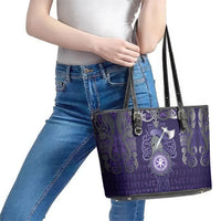 Vikings The Varangian Guard Leather Tote Bag Ancient Chi Rho Symbols