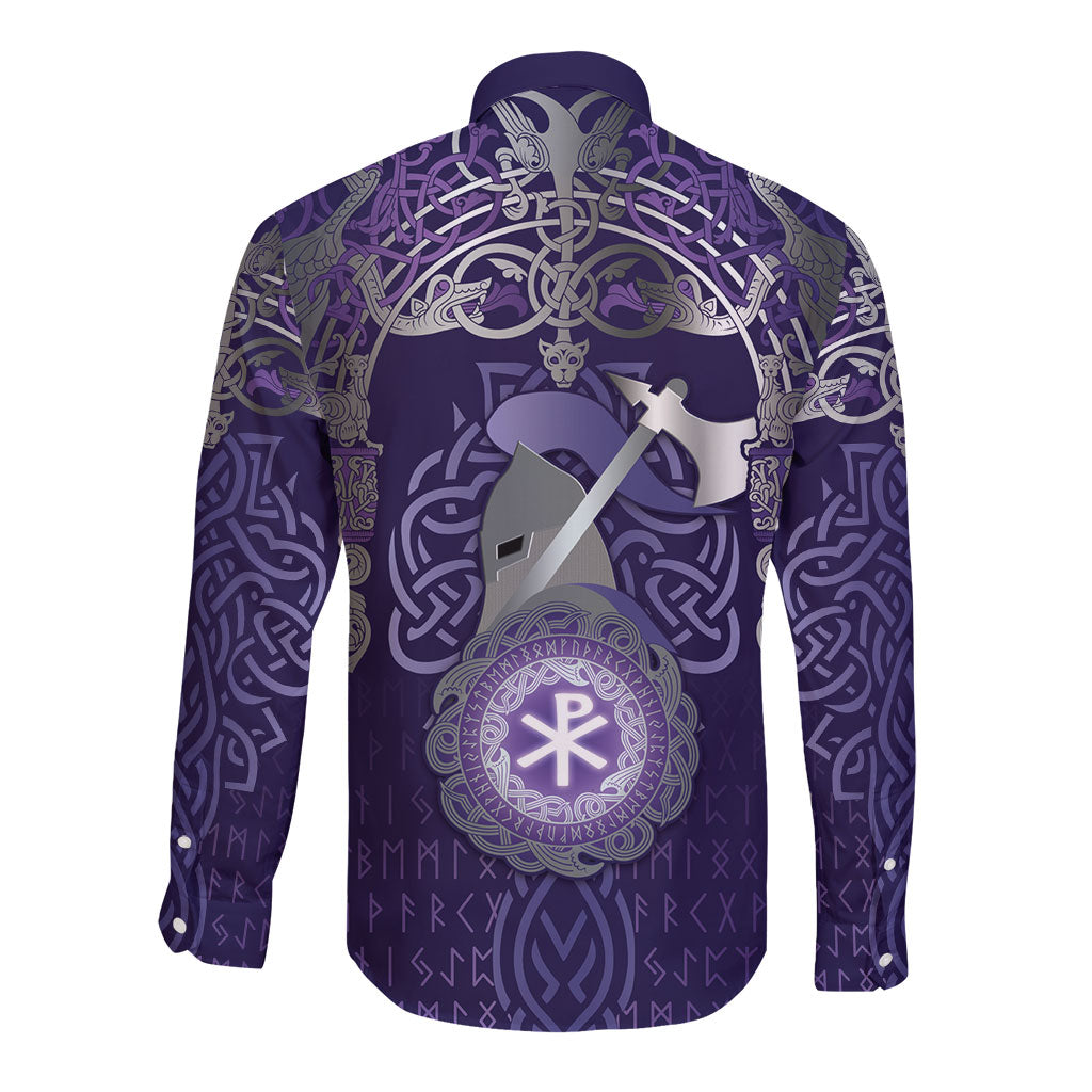 Vikings The Varangian Guard Long Sleeve Button Shirt Ancient Chi Rho Symbols