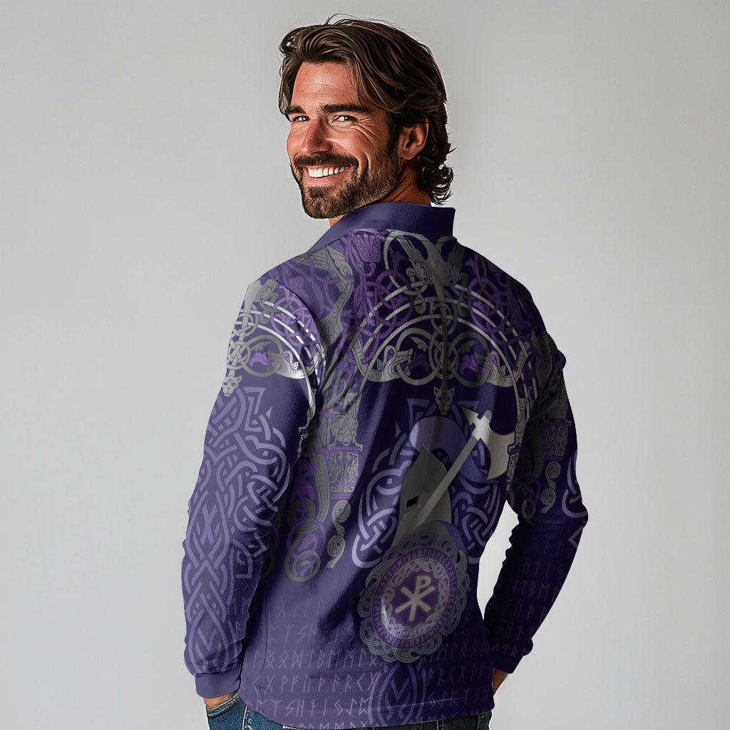Vikings The Varangian Guard Long Sleeve Polo Shirt Ancient Chi Rho Symbols