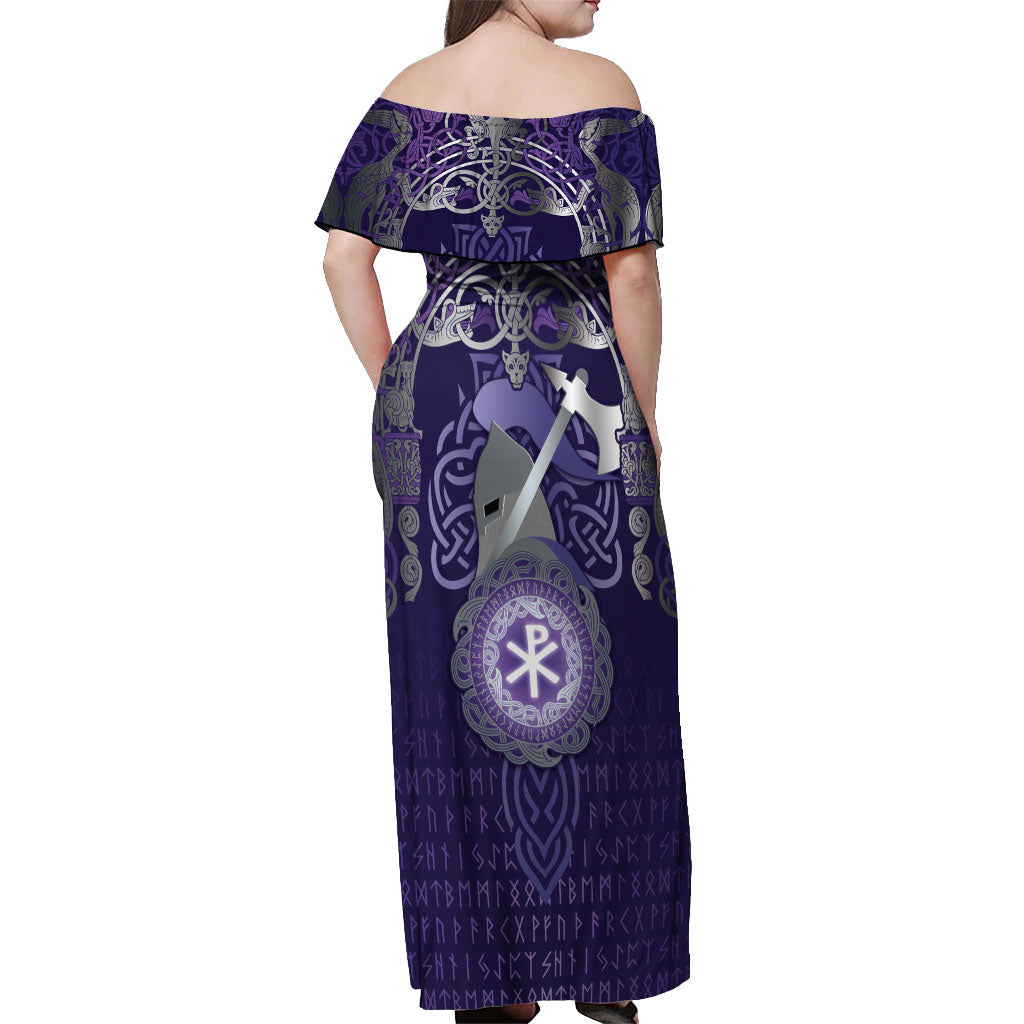 Vikings The Varangian Guard Off Shoulder Maxi Dress Ancient Chi Rho Symbols