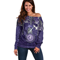 Vikings The Varangian Guard Off Shoulder Sweater Ancient Chi Rho Symbols
