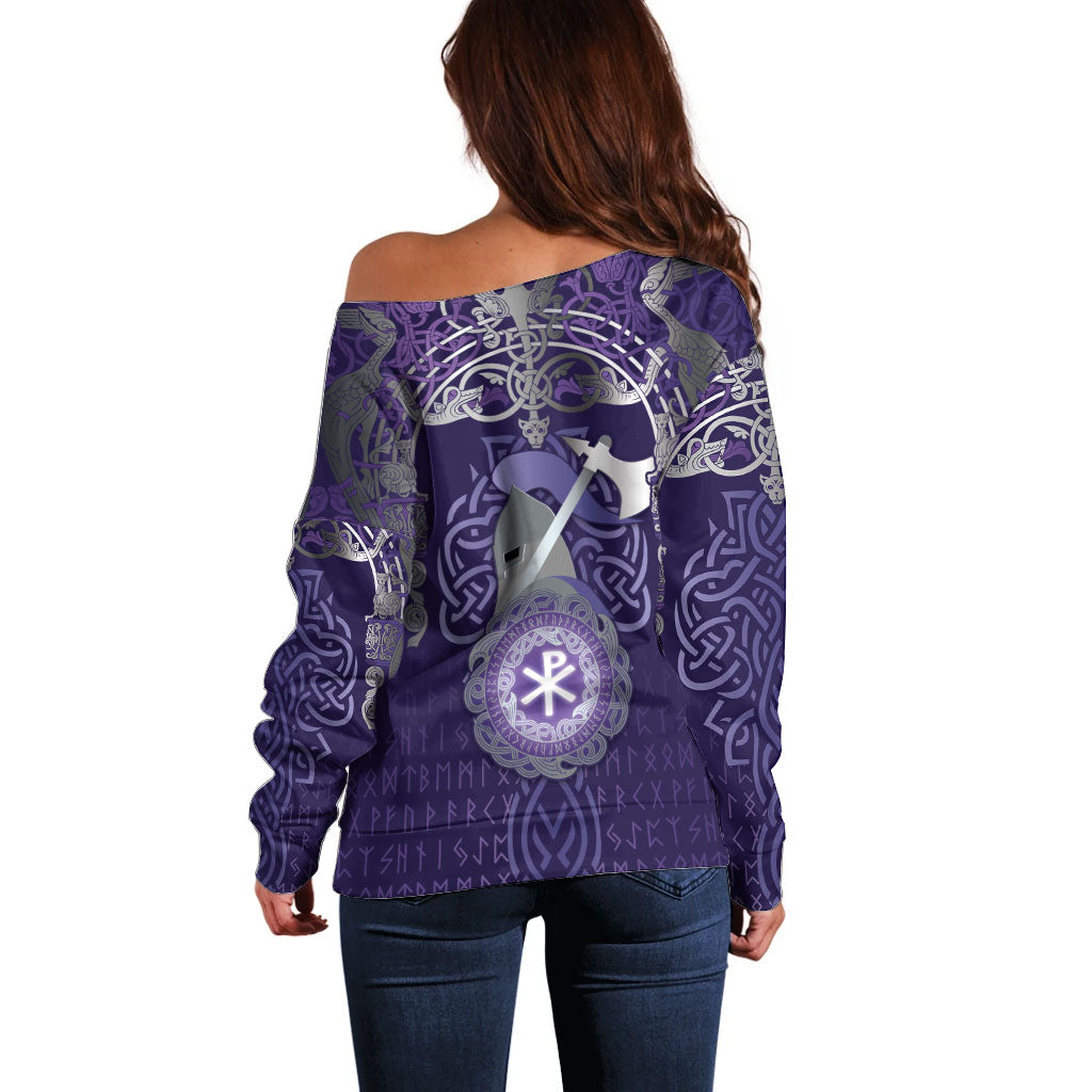 Vikings The Varangian Guard Off Shoulder Sweater Ancient Chi Rho Symbols