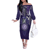 Vikings The Varangian Guard Off The Shoulder Long Sleeve Dress Ancient Chi Rho Symbols