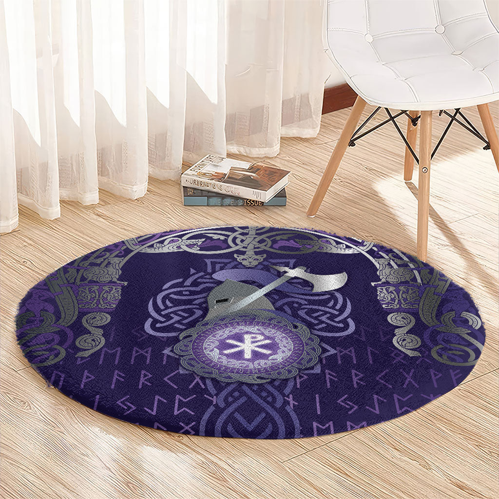 Vikings The Varangian Guard Round Carpet Ancient Chi Rho Symbols