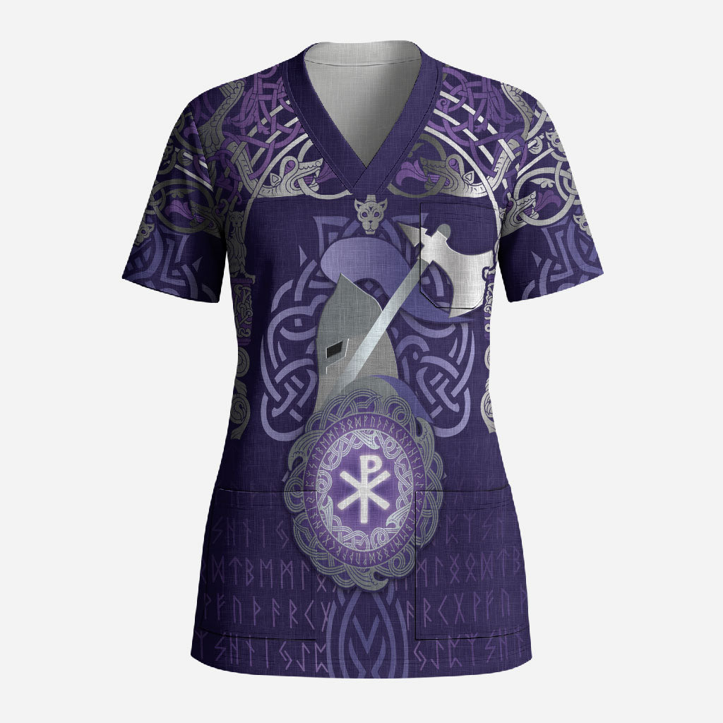 Vikings The Varangian Guard Scrub Top Ancient Chi Rho Symbols