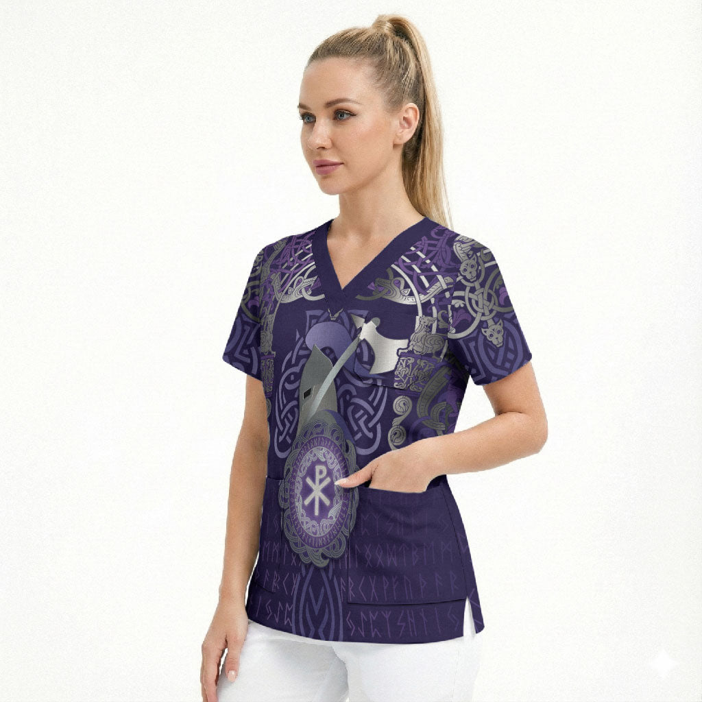 Vikings The Varangian Guard Scrub Top Ancient Chi Rho Symbols