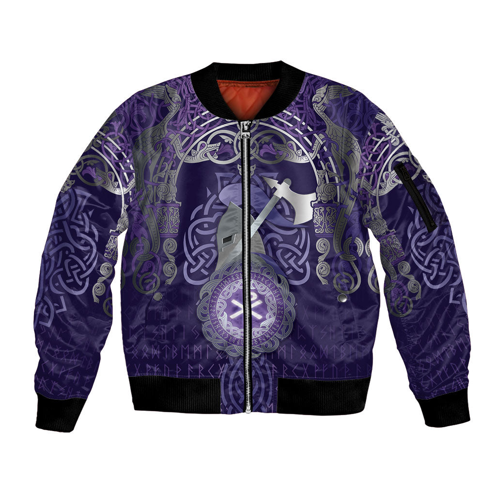Vikings The Varangian Guard Sleeve Zip Bomber Jacket Ancient Chi Rho Symbols