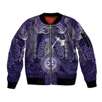 Vikings The Varangian Guard Sleeve Zip Bomber Jacket Ancient Chi Rho Symbols