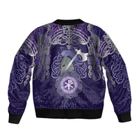 Vikings The Varangian Guard Sleeve Zip Bomber Jacket Ancient Chi Rho Symbols