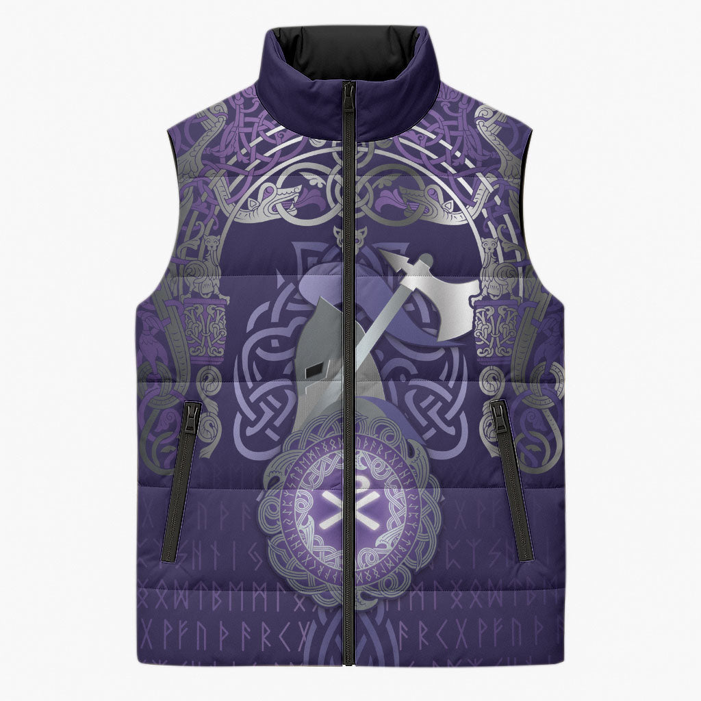 Vikings The Varangian Guard Sleeveless Puffer Jacket Ancient Chi Rho Symbols