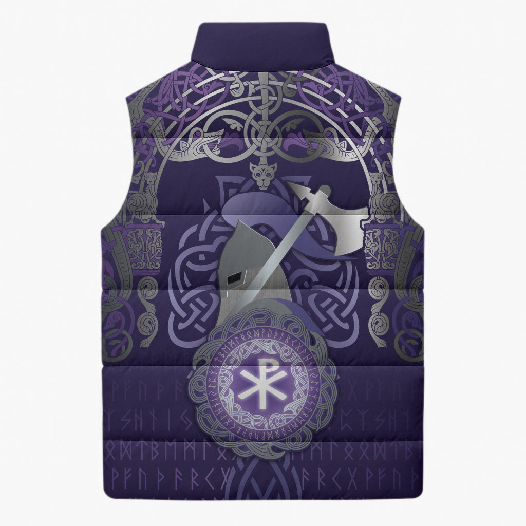 Vikings The Varangian Guard Sleeveless Puffer Jacket Ancient Chi Rho Symbols