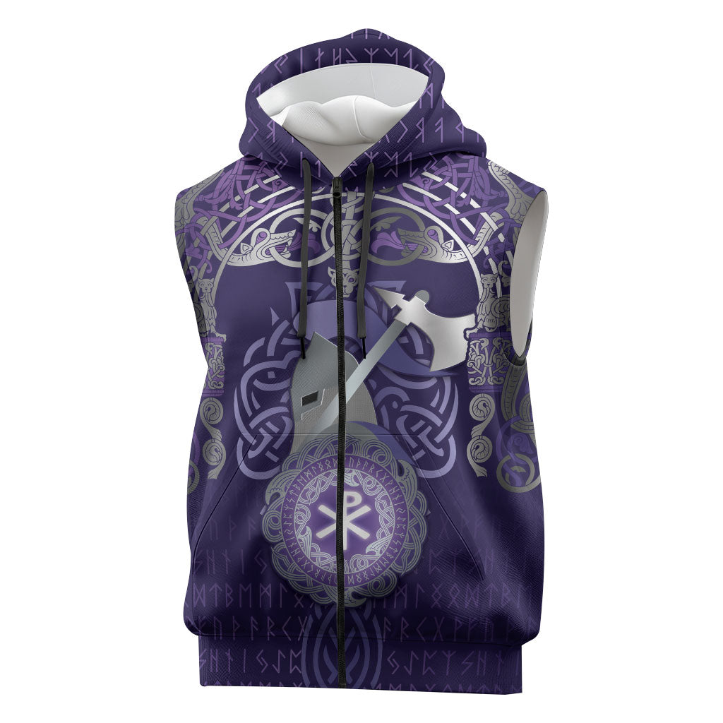 Vikings The Varangian Guard Sleeveless Zip Hoodie Ancient Chi Rho Symbols