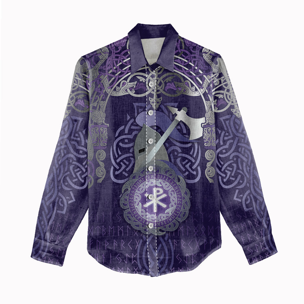 Vikings The Varangian Guard Women Casual Shirt Ancient Chi Rho Symbols