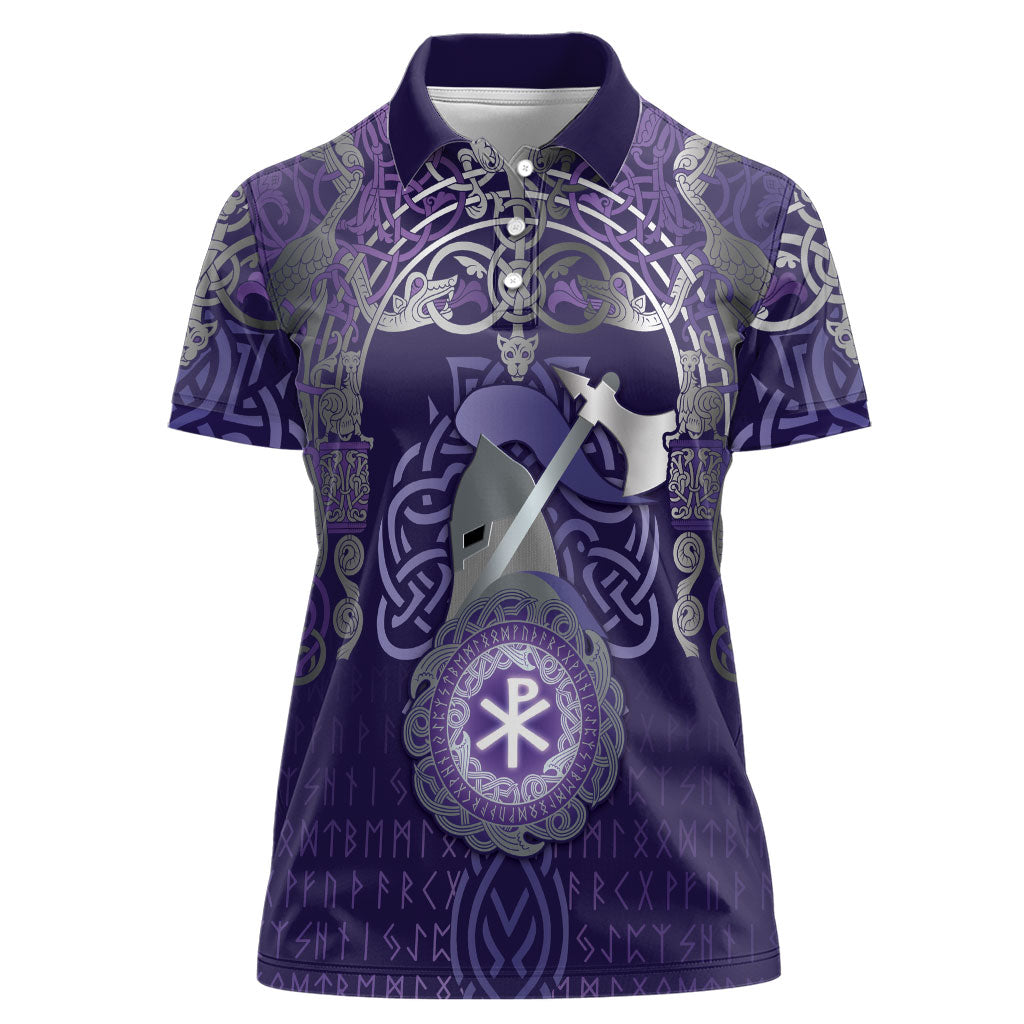 Vikings The Varangian Guard Women Polo Shirt Ancient Chi Rho Symbols