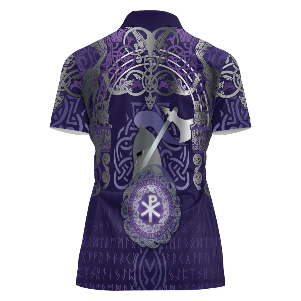 Vikings The Varangian Guard Women Polo Shirt Ancient Chi Rho Symbols