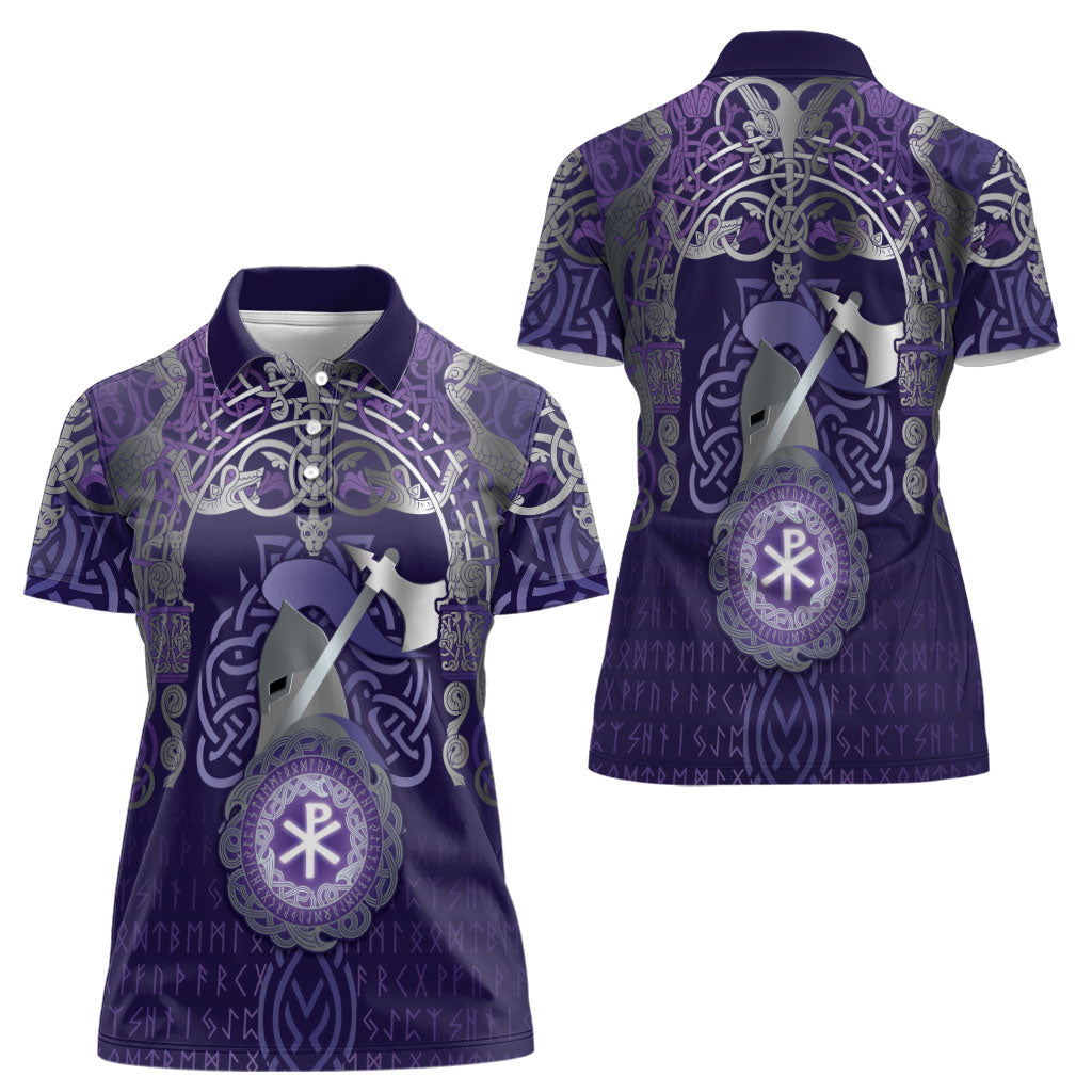 Vikings The Varangian Guard Women Polo Shirt Ancient Chi Rho Symbols