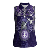 Vikings The Varangian Guard Women Sleeveless Polo Shirt Ancient Chi Rho Symbols