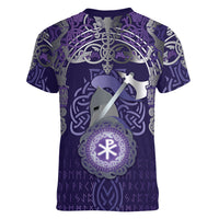 Vikings The Varangian Guard Women V-Neck T-Shirt Ancient Chi Rho Symbols